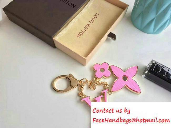 Louis Vuitton Fleur d'Epi Bag Charm Key Ring Pink Gold