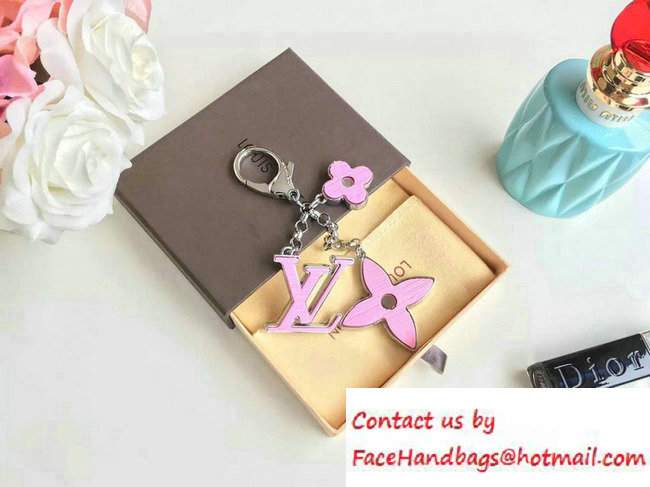 Louis Vuitton Fleur d'Epi Bag Charm Key Ring Pink Silver - Click Image to Close