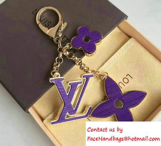 Louis Vuitton Fleur d'Epi Bag Charm Key Ring Purple Gold - Click Image to Close