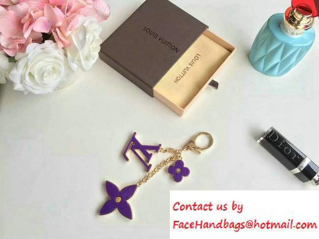 Louis Vuitton Fleur d'Epi Bag Charm Key Ring Purple Gold - Click Image to Close