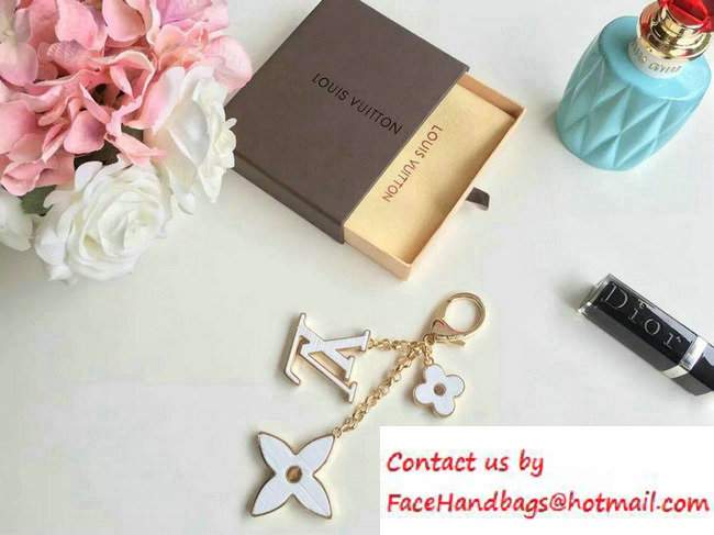 Louis Vuitton Fleur d'Epi Bag Charm Key Ring White Gold