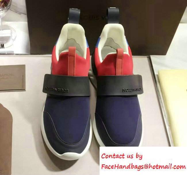 Louis Vuitton Lovers Sneakers Blue/Red Fall Winter 2016 - Click Image to Close