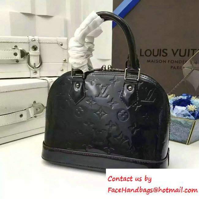 Louis Vuitton Monogram Vernis Alma BB Bag Black/Silver