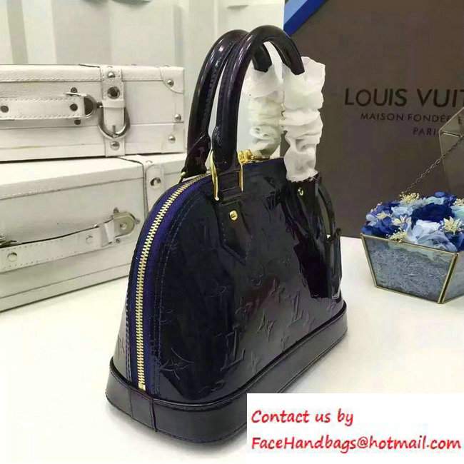 Louis Vuitton Monogram Vernis Alma BB Bag Dark Blue