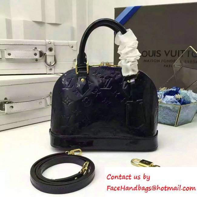 Louis Vuitton Monogram Vernis Alma BB Bag Dark Blue - Click Image to Close