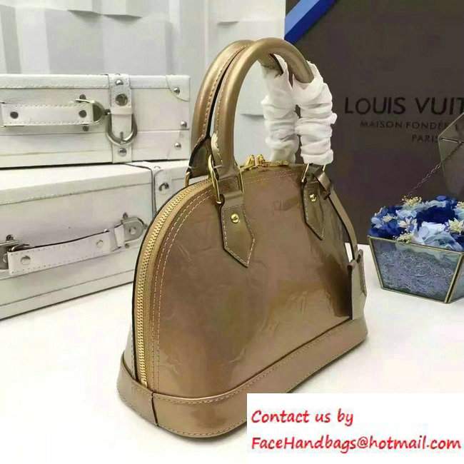 Louis Vuitton Monogram Vernis Alma BB Bag Gold