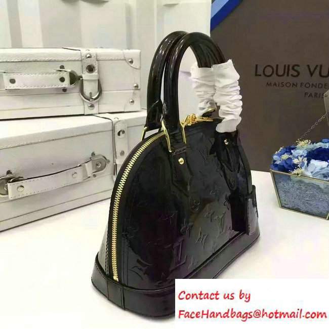 Louis Vuitton Monogram Vernis Alma BB Bag M50418 Black