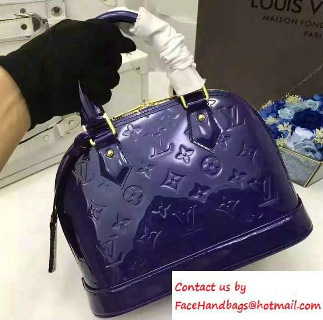 Louis Vuitton Monogram Vernis Alma BB Bag M90975 Blueberry
