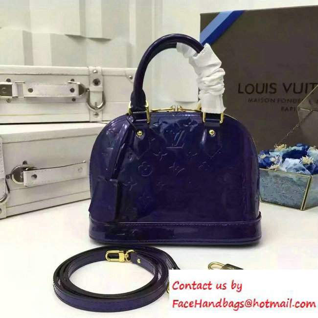 Louis Vuitton Monogram Vernis Alma BB Bag M90975 Blueberry - Click Image to Close
