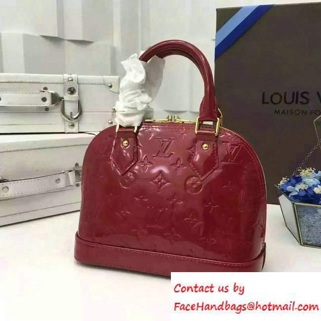 Louis Vuitton Monogram Vernis Alma BB Bag Red
