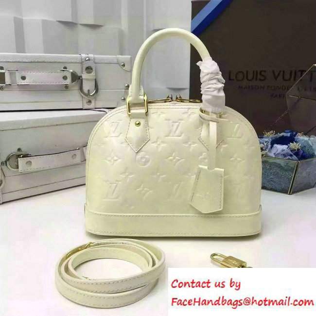 Louis Vuitton Monogram Vernis Alma BB Bag White - Click Image to Close