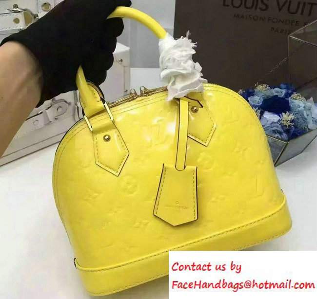 Louis Vuitton Monogram Vernis Alma BB Bag Yellow - Click Image to Close