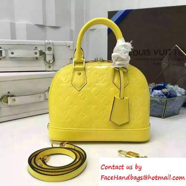 Louis Vuitton Monogram Vernis Alma BB Bag Yellow