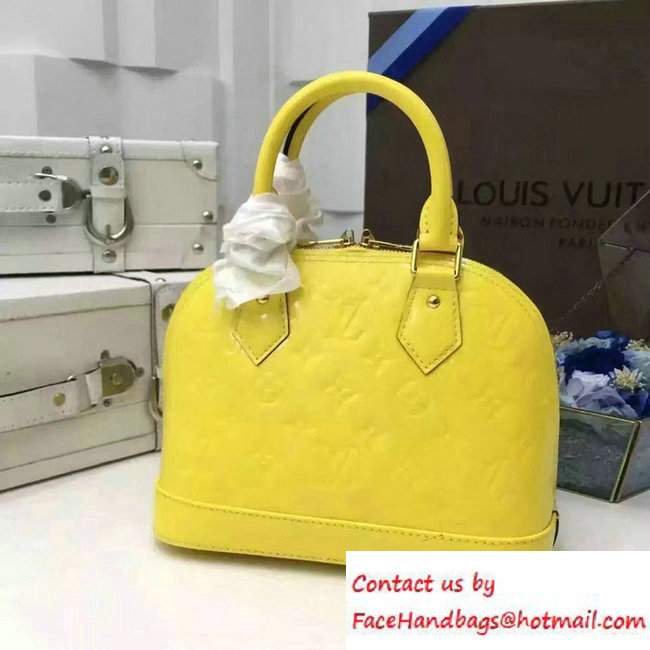 Louis Vuitton Monogram Vernis Alma BB Bag Yellow