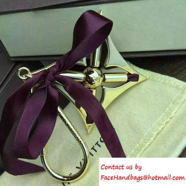 Louis Vuitton Ribbon Bag Charm Key Ring Burgundy