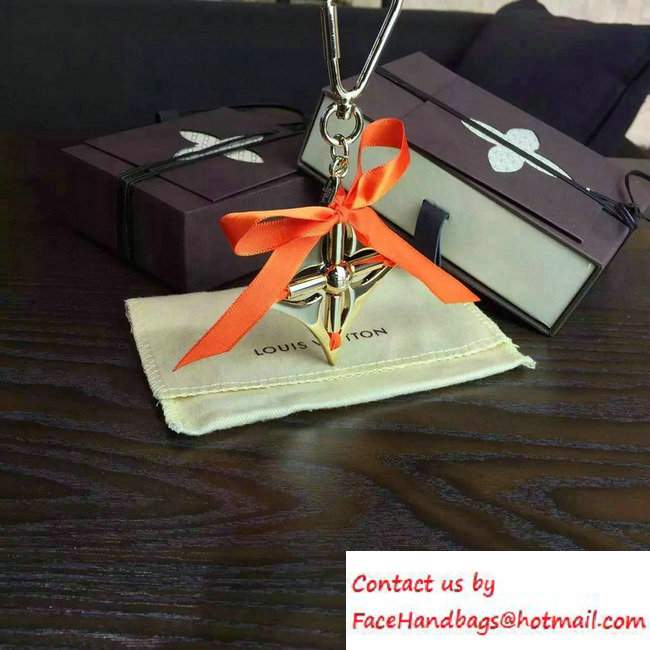 Louis Vuitton Ribbon Bag Charm Key Ring Orange