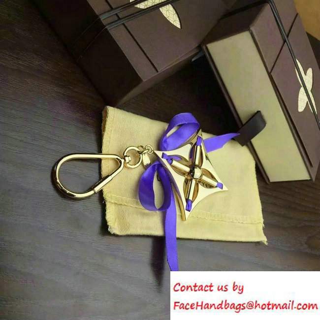Louis Vuitton Ribbon Bag Charm Key Ring Purple