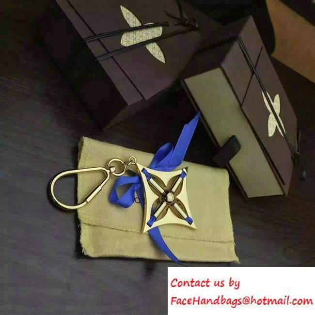 Louis Vuitton Ribbon Bag Charm Key Ring Sky Blue