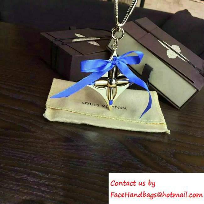 Louis Vuitton Ribbon Bag Charm Key Ring Sky Blue