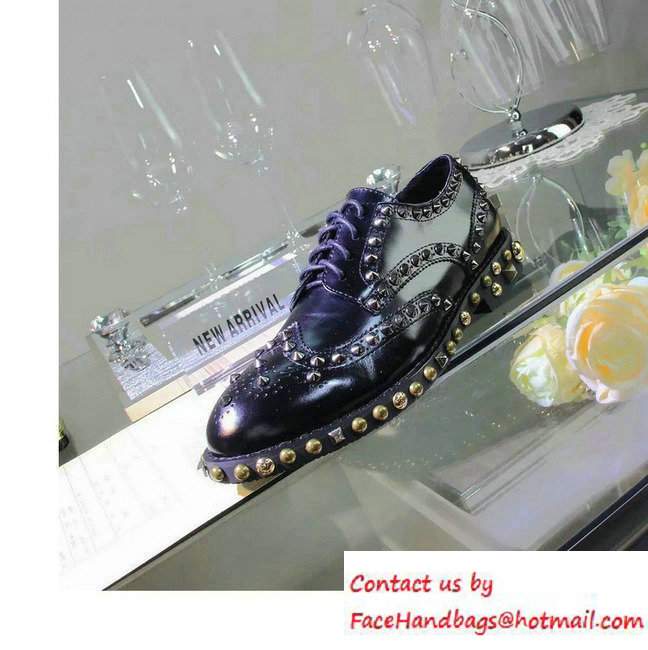 Louis Vuitton Studded Shoes Black Fall 2016 - Click Image to Close