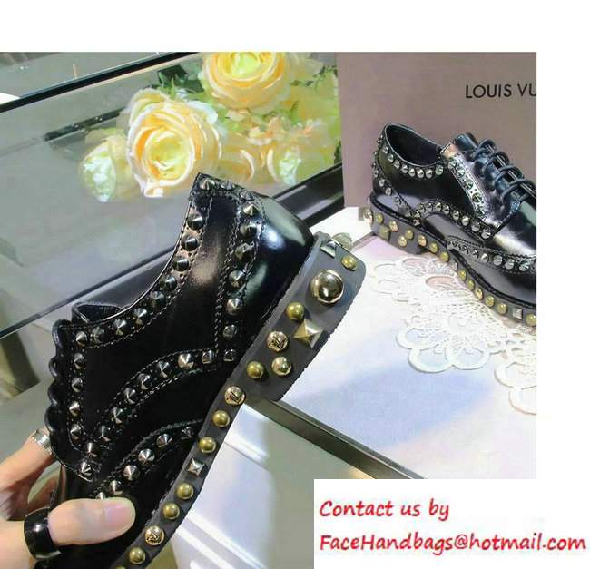 Louis Vuitton Studded Shoes Black Fall 2016 - Click Image to Close