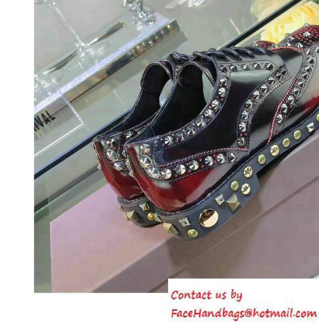 Louis Vuitton Studded Shoes Burgundy Fall 2016 - Click Image to Close
