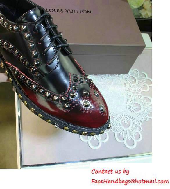 Louis Vuitton Studded Shoes Burgundy Fall 2016 - Click Image to Close