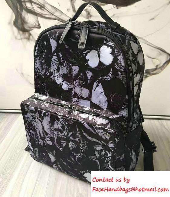 Valentino Butterfly Printed Nylon Backpack Black 2016 - Click Image to Close