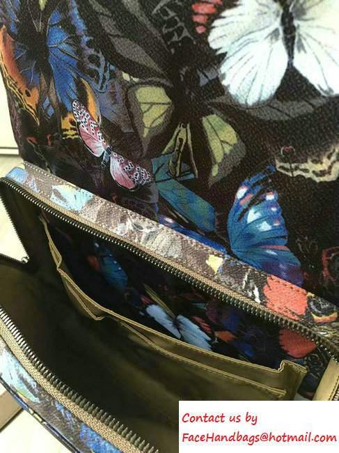 Valentino Butterfly Printed Nylon Backpack Multicolor 2016