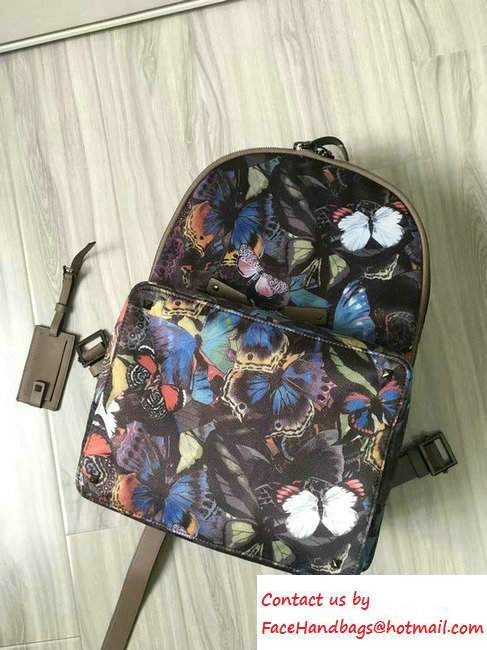 Valentino Butterfly Printed Nylon Backpack Multicolor 2016