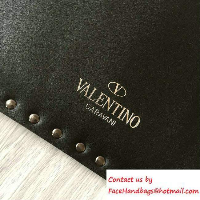 Valentino Calfskin Rockstud Untitled Clutch Bag So Black 2016 - Click Image to Close