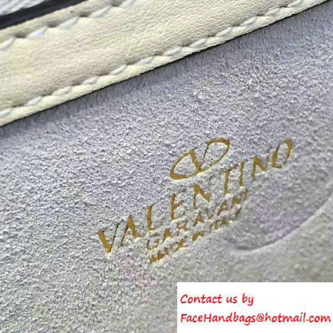 Valentino Camustar Embroidery Crystals Chain Cross Body Shoulder Large Bag Ivory 2016 - Click Image to Close