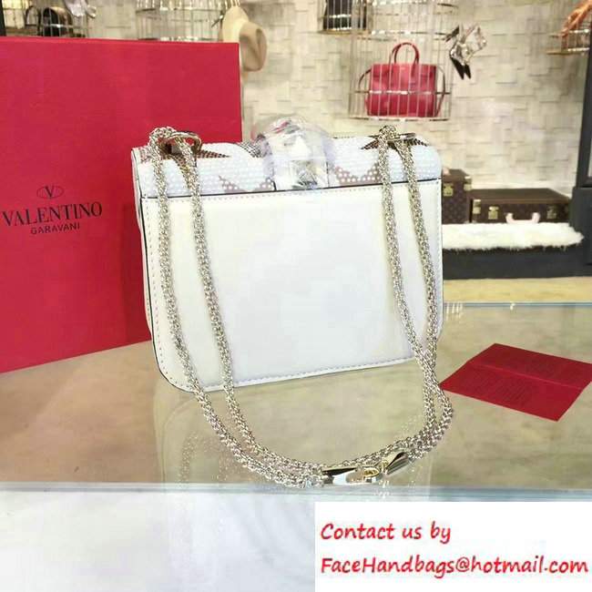 Valentino Camustar Embroidery Crystals Chain Cross Body Shoulder Small Bag Ivory 2016 - Click Image to Close