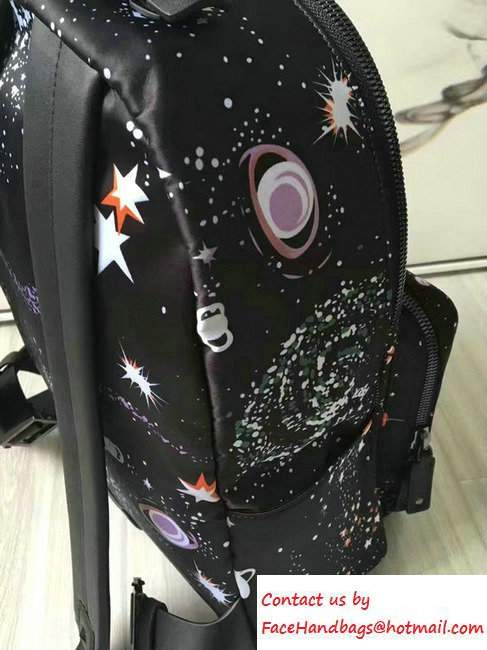 Valentino Cosmos Printed Nylon Backpack Black 2016 - Click Image to Close