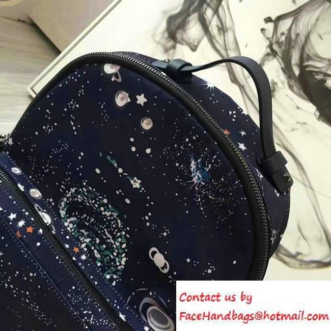 Valentino Cosmos Printed Nylon Backpack Blue 2016 - Click Image to Close