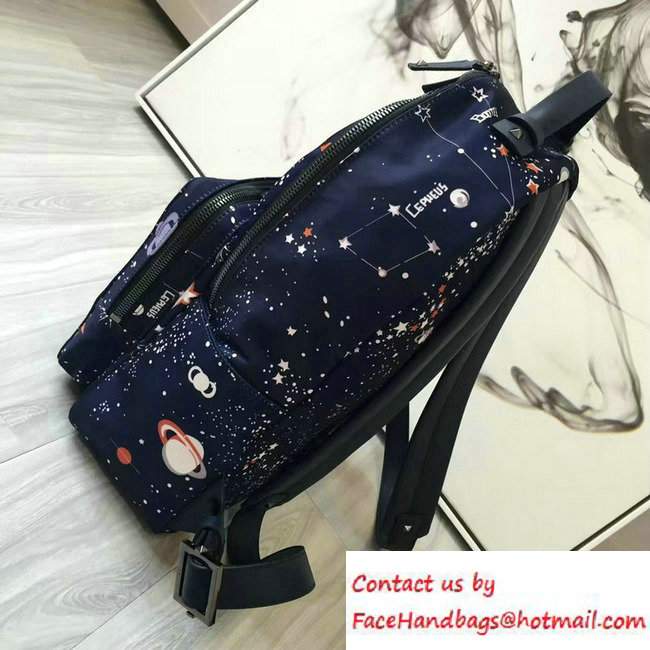 Valentino Cosmos Printed Nylon Backpack Blue 2016