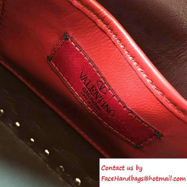 Valentino Rhombus Rockstud Spike Medium Chain Shoulder Bag Burgundy 2016