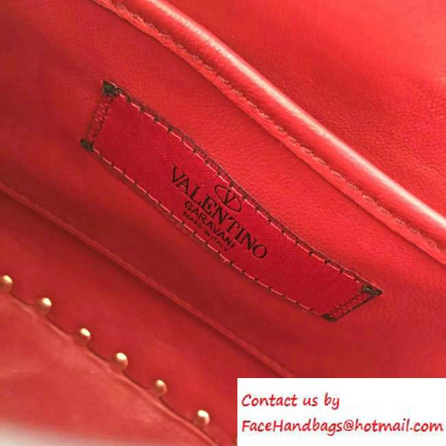 Valentino Rhombus Rockstud Spike Medium Chain Shoulder Bag Red 2016