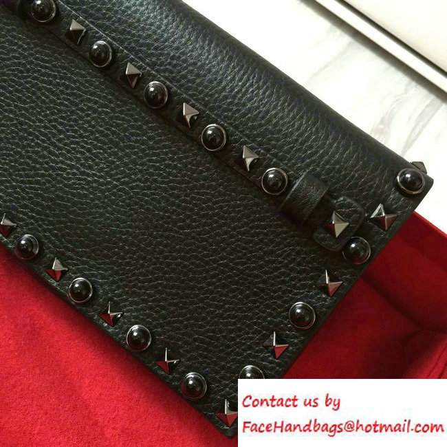 Valentino Rockstud Rolling Noir Clutch Small Bag 2016 - Click Image to Close