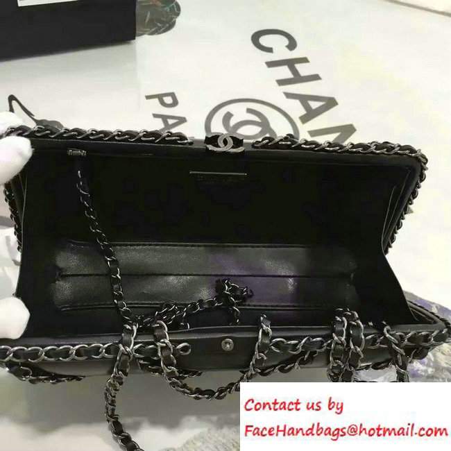 chanel lambskin evening bag A94462 black - Click Image to Close
