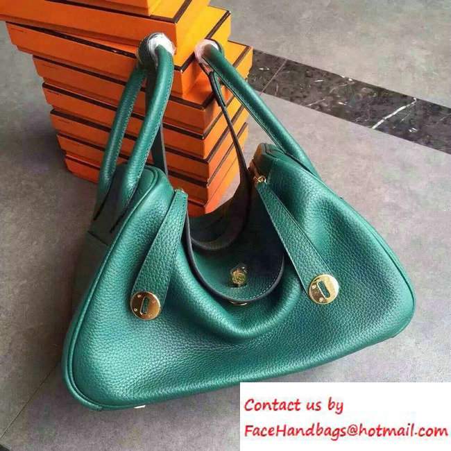 hermes lindy 26/30 bag in original togo leather malachite - Click Image to Close