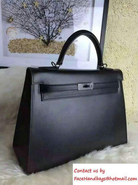 herms kelly 32 so black bag in box leather - Click Image to Close