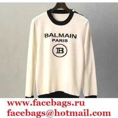 Balmain Logo Sweatshirt White 2020 - Click Image to Close