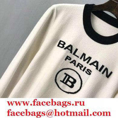 Balmain Logo Sweatshirt White 2020 - Click Image to Close