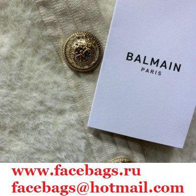 Balmain white shearling coat 2020