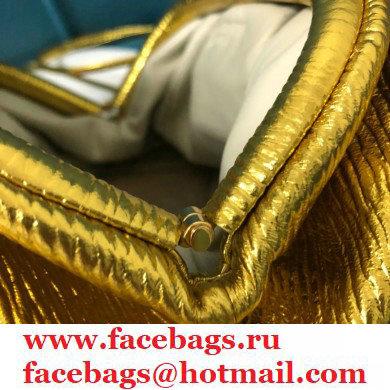 Bottega Veneta Frame Pouch Clutch Small Bag with Strap In Nappa leather metallic gold 2020