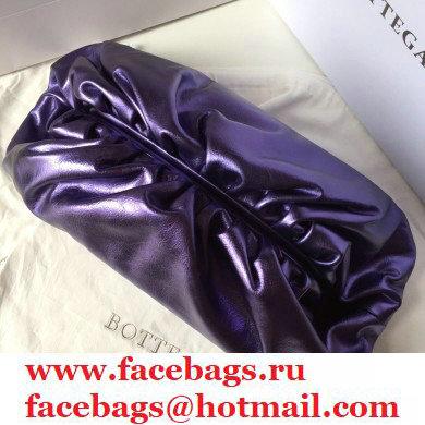 Bottega Veneta Frame Pouch Clutch large Bag with Strap In Butter Calf metallic purple 2020