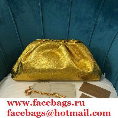 Bottega Veneta Frame Pouch Clutch large Bag with Strap In Nappa leather metallic gold 2020