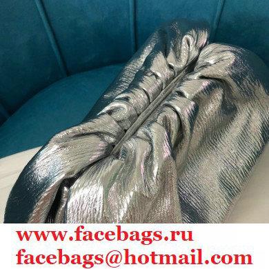 Bottega Veneta Frame Pouch Clutch large Bag with Strap In Nappa leather metallic silver 2020