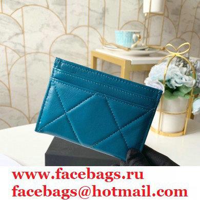 Chanel 19 Card Holder AP1167 Turquoise Blue 2020 - Click Image to Close